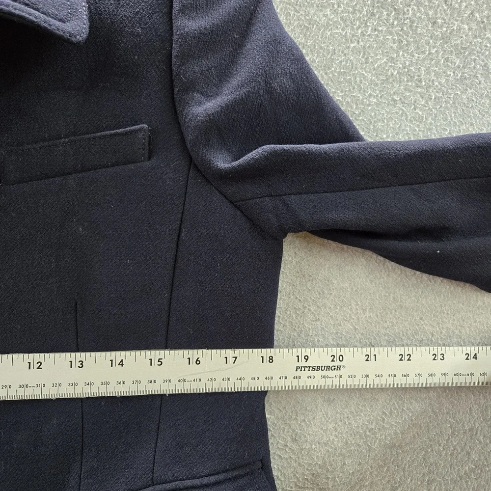 J Crew Women Jacket 8P Navy Wool Blend Double Cloth Style Peacoat‎ - Picture 7 of 10